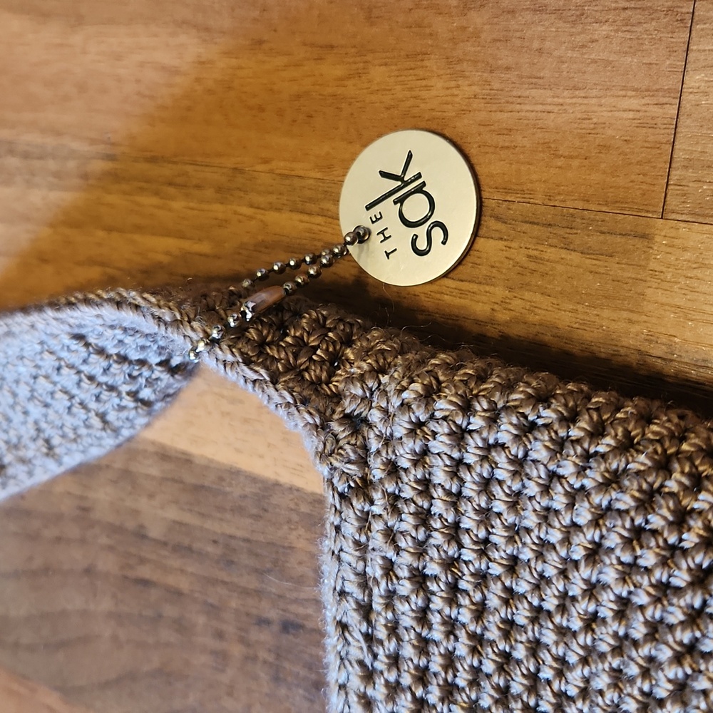 The Sak Taupe Brown Woven Crochet Shoulder Bag - Picture 4 of 15